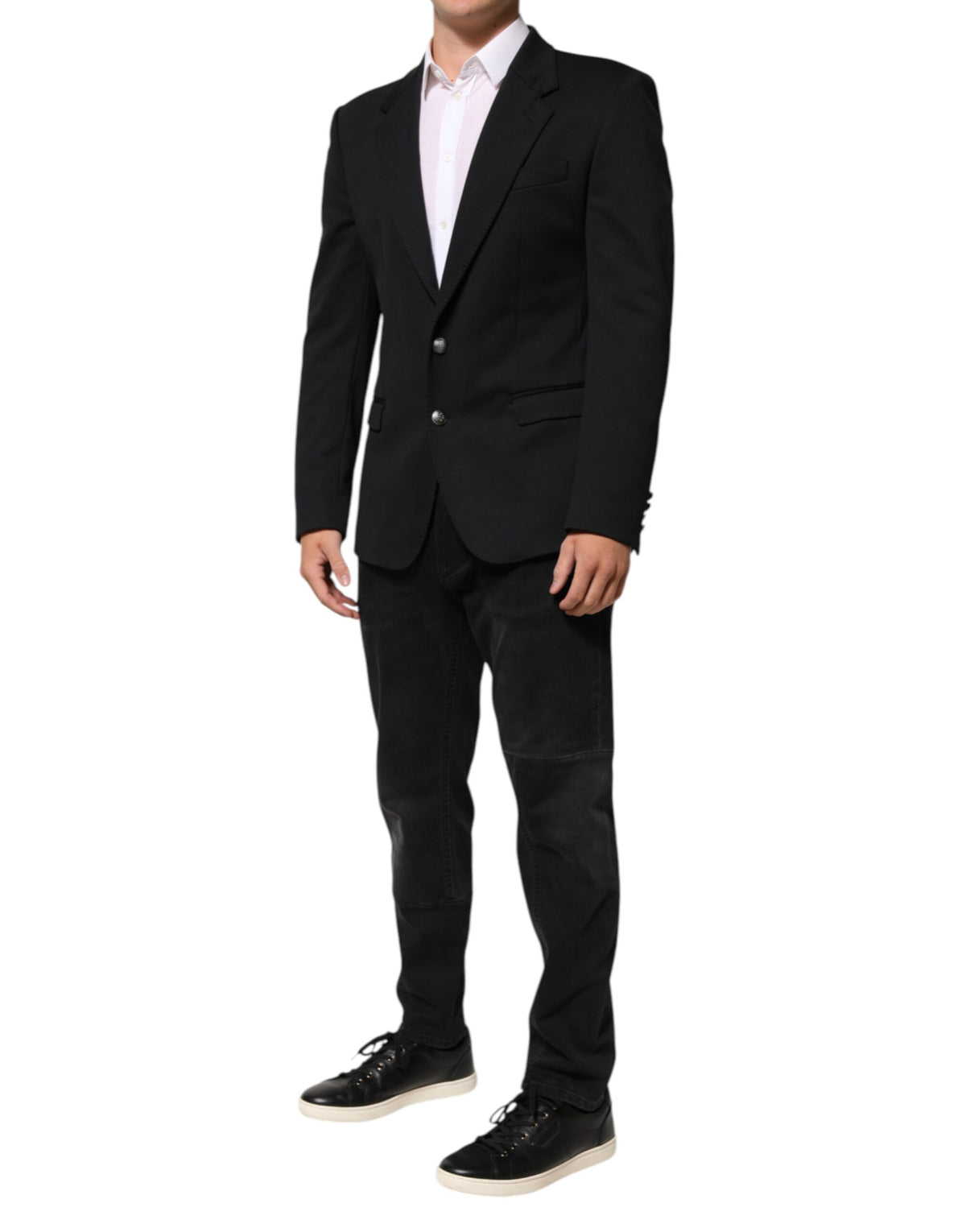 Dolce & Gabbana Dark Blue Cotton Men's Blazer Suit Jacket
