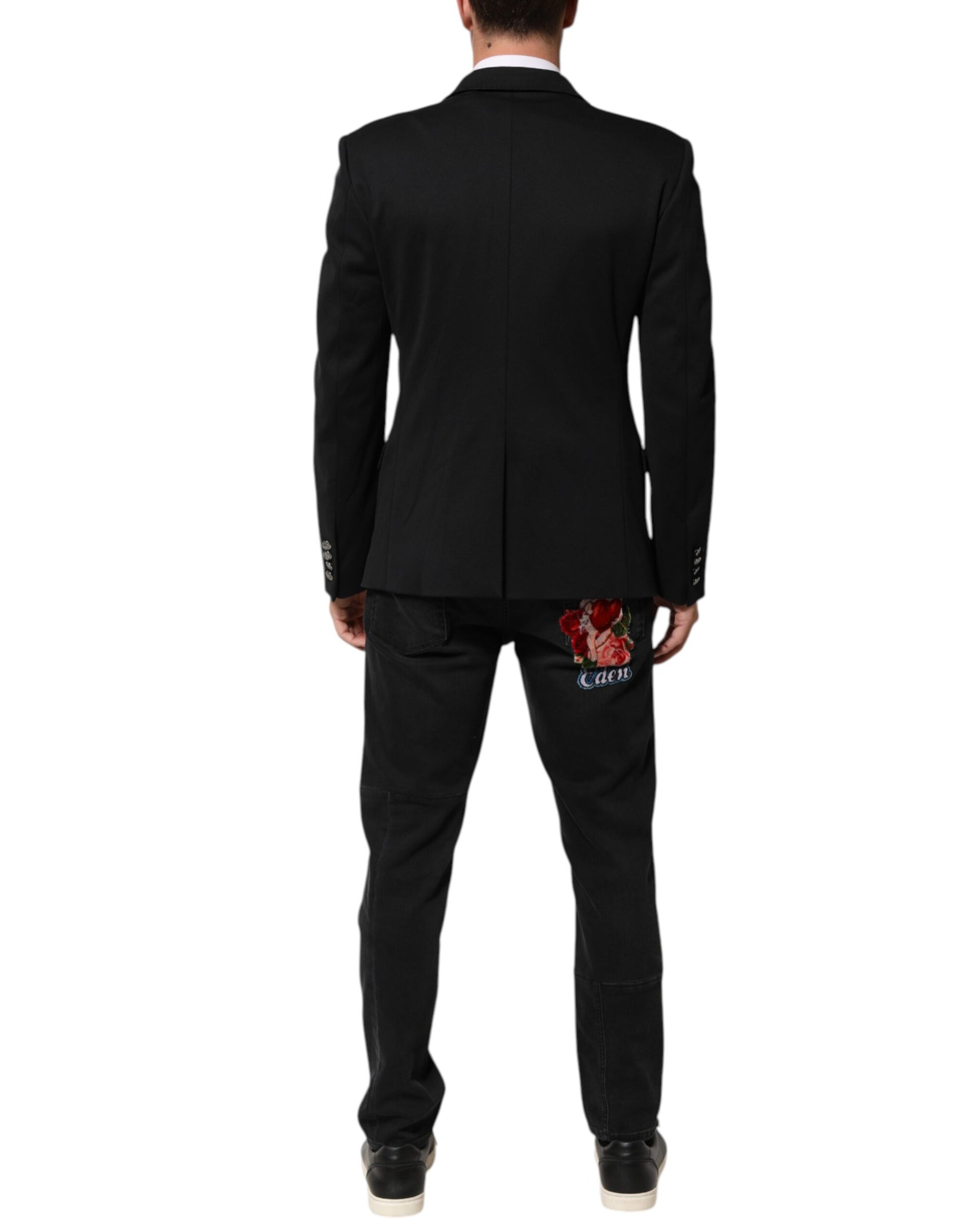 Dolce & Gabbana Dark Blue Cotton Men's Blazer Suit Jacket