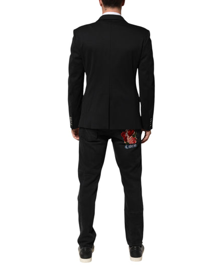 Dolce & Gabbana Dark Blue Cotton Men's Blazer Suit Jacket