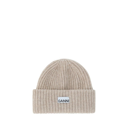 Ganni Brown Wool Beanie