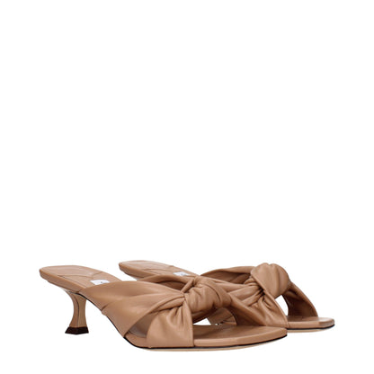 Jimmy Choo Beige Leather Flat Sandals - Effortless Elegance