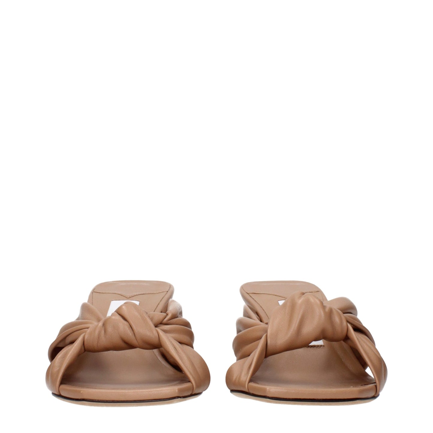 Jimmy Choo Beige Leather Flat Sandals - Effortless Elegance