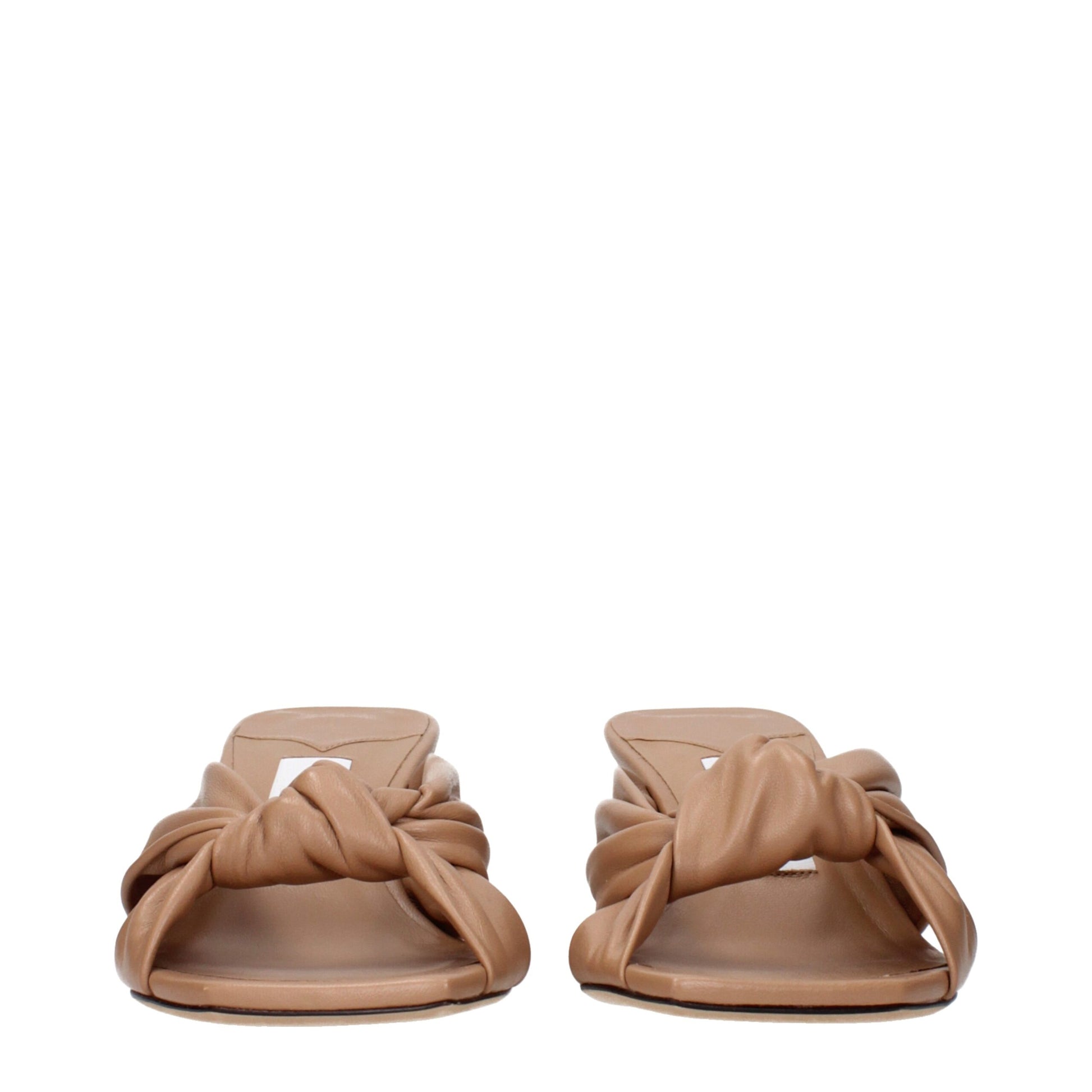 Jimmy Choo Beige Leather Flat Sandals - Effortless Elegance