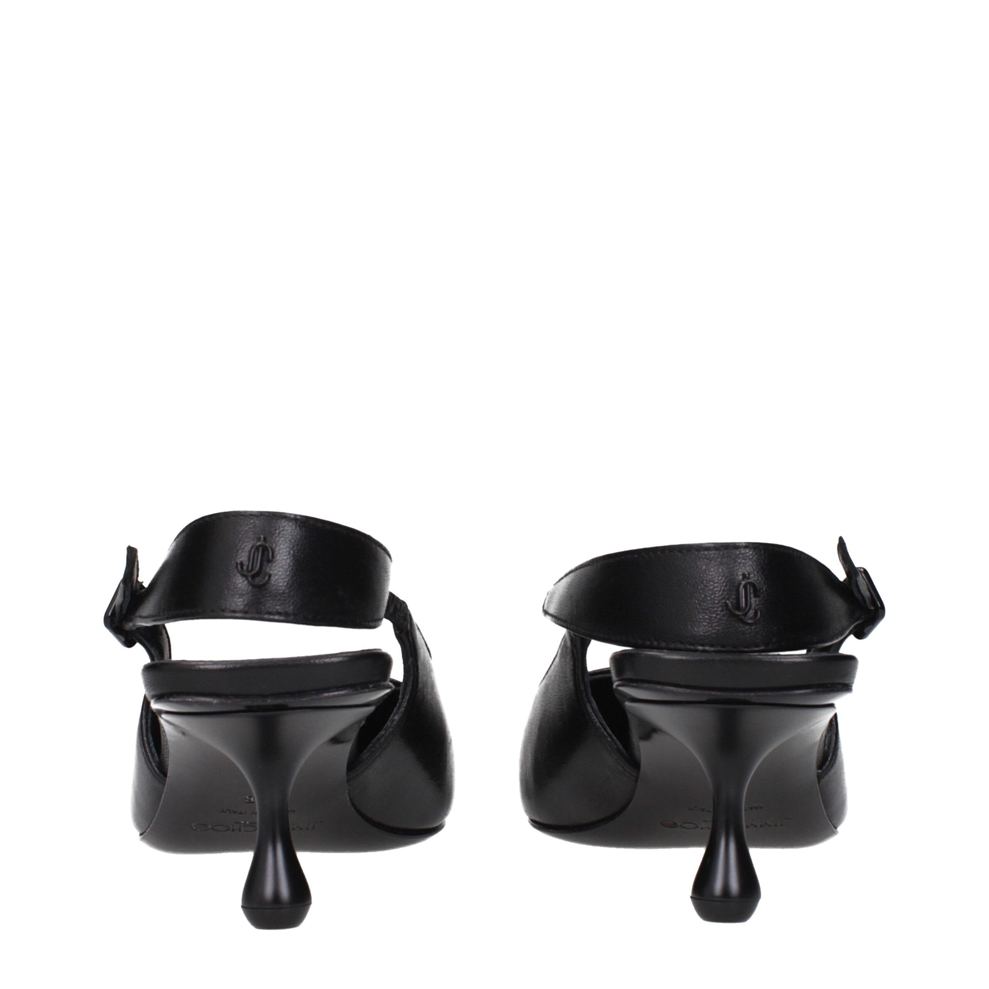 Jimmy Choo Black Leather Flat Sandals - Classic Elegance