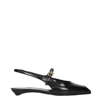 Prada Black Leather Flat Sandals - Elegant Minimalism Redefined