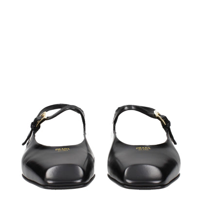 Prada Black Leather Flat Sandals - Elegant Minimalism Redefined