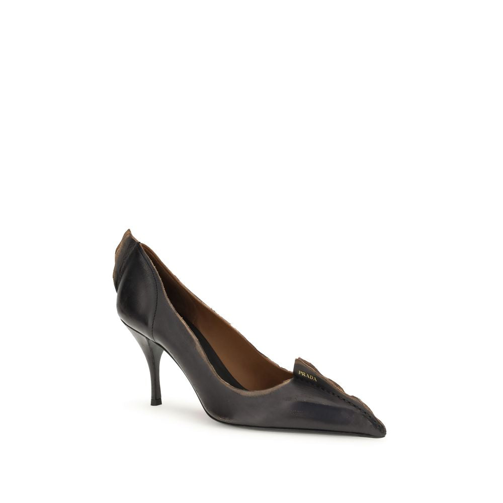 Prada Black Leather Pumps - Elegant Retro Appeal