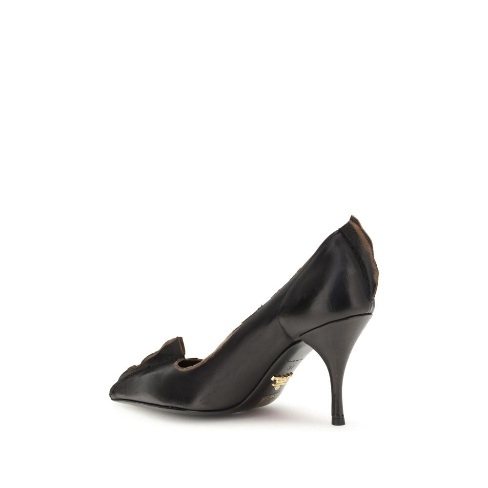 Prada Black Leather Pumps - Elegant Retro Appeal