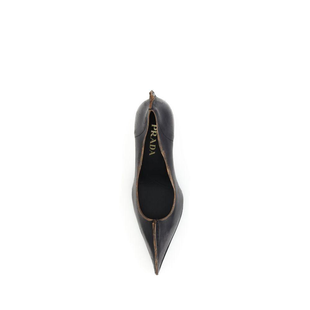 Prada Black Leather Pumps - Elegant Retro Appeal