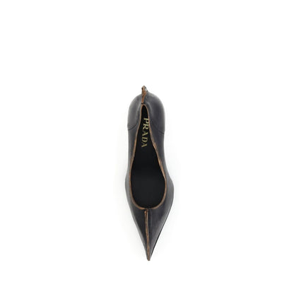 Prada Black Leather Pumps - Elegant Retro Appeal