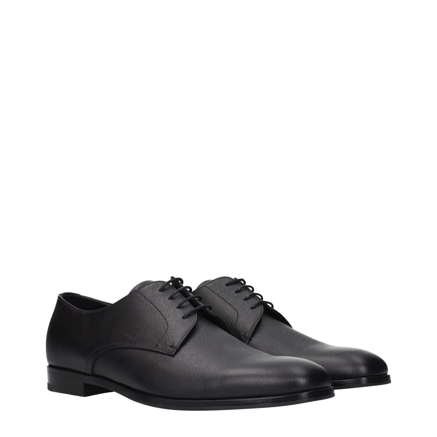 Prada Black Leather Oxfords & Derbies for Men