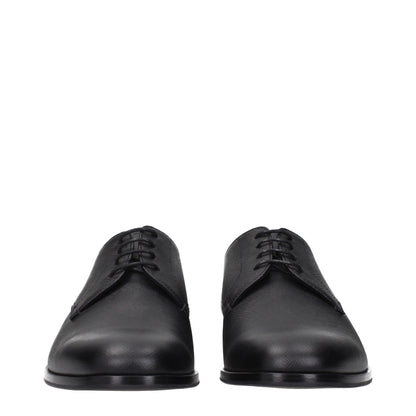 Prada Black Leather Oxfords & Derbies for Men