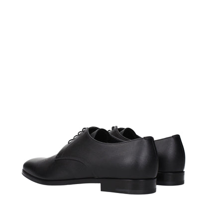 Prada Black Leather Oxfords & Derbies for Men