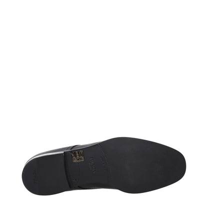 Prada Black Leather Oxfords & Derbies for Men