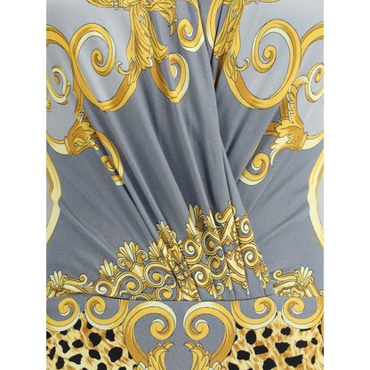 Versace Leopard Draped Bodysuit