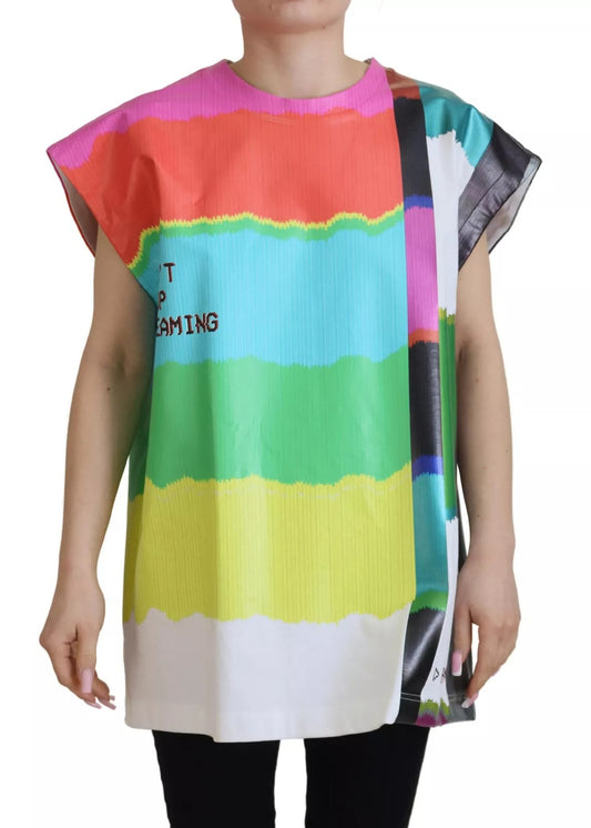 Dolce & Gabbana Multicolor Print Cotton Tank T-shirt