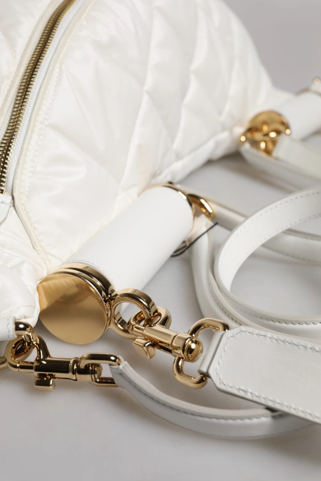 Dolce & Gabbana White Quilted Logo 90's Sicily Bum Bag