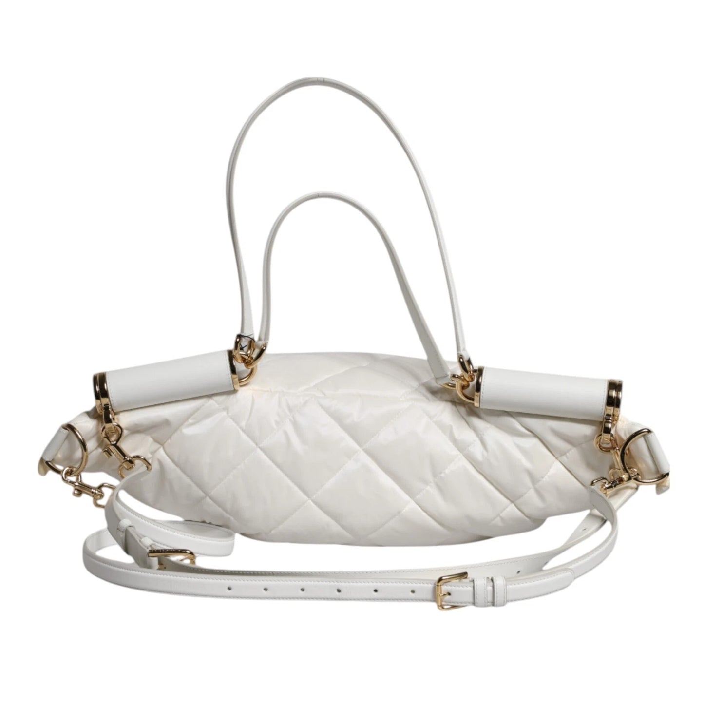 Dolce & Gabbana White Quilted Logo 90's Sicily Bum Bag