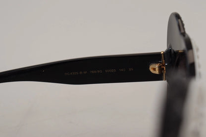 Dolce & Gabbana DG4325BM White Black Acetate Crystal Shades Sunglasses