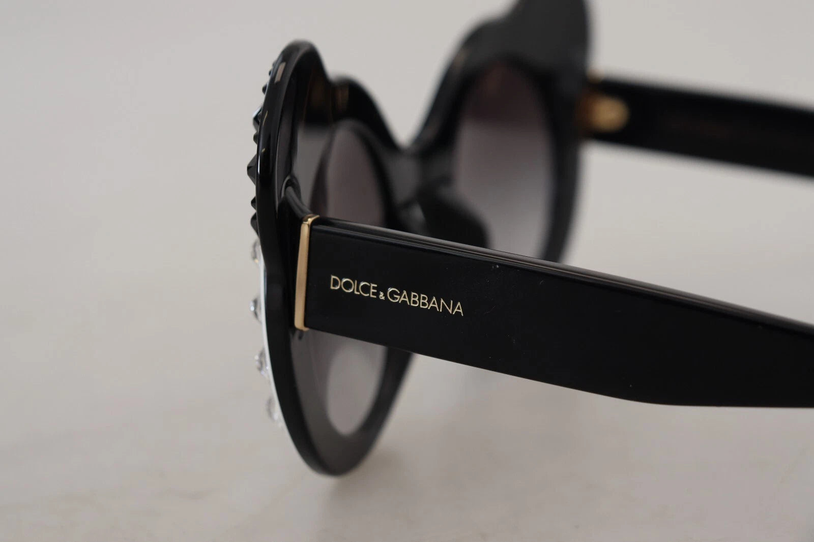 Dolce & Gabbana DG4325BM White Black Acetate Crystal Shades Sunglasses