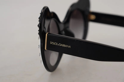 Dolce & Gabbana DG4325BM White Black Acetate Crystal Shades Sunglasses