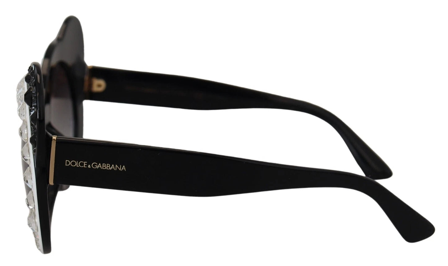 Dolce & Gabbana DG4325BM White Black Acetate Crystal Shades Sunglasses