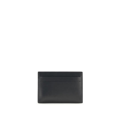 Fendi Black Leather Slim Squared FF Card Holder for Men