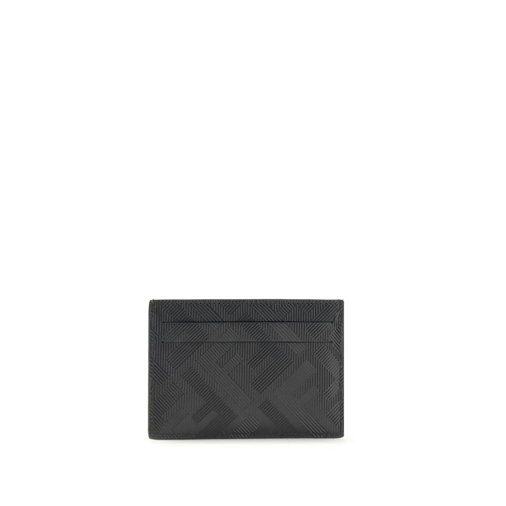 Fendi Black Leather Slim Shadow Card Holder for Men