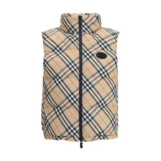 Burberry Hooded Check Gilet Down Jacket for Women