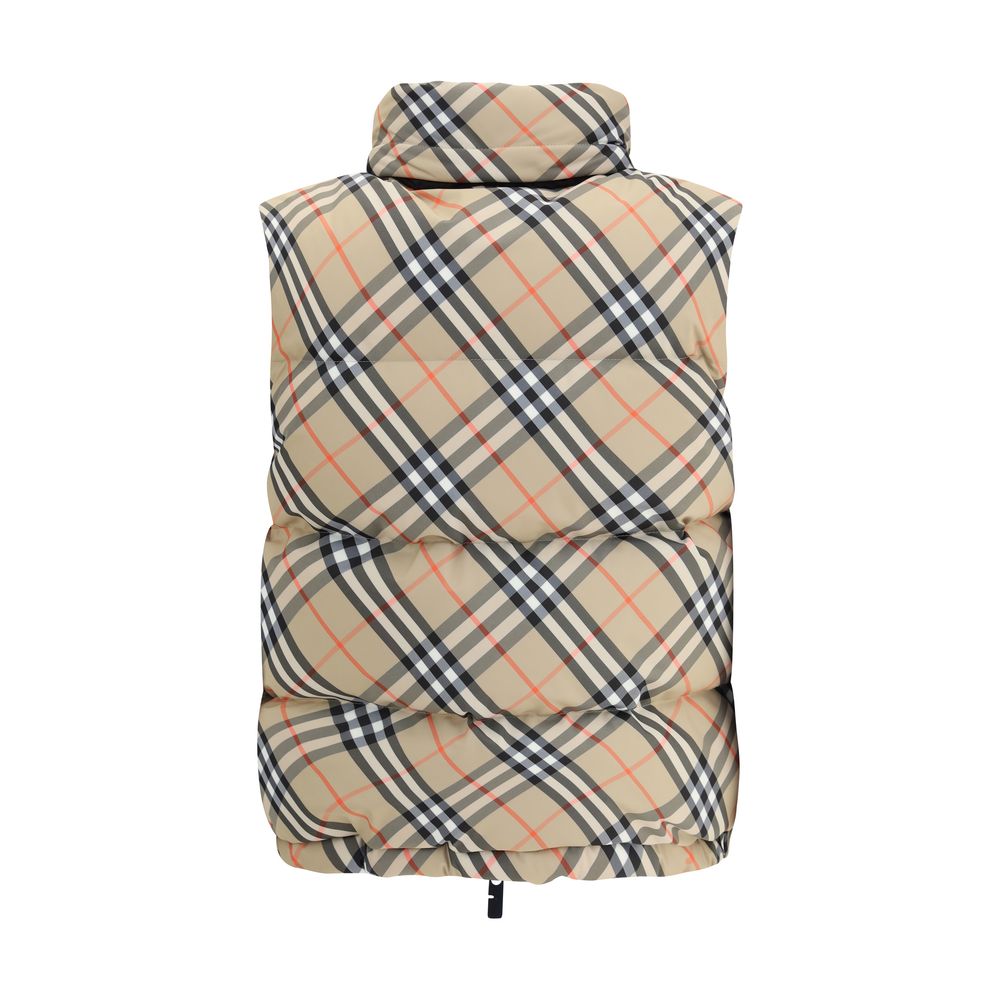 Burberry Hooded Check Gilet Down Jacket for Women