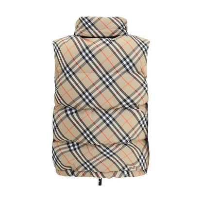Burberry Hooded Check Gilet Down Jacket for Women