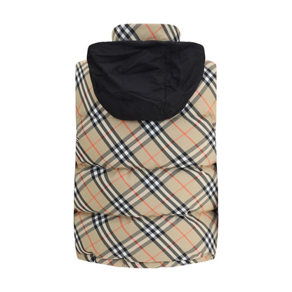 Burberry Hooded Check Gilet Down Jacket for Women