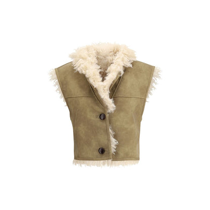 Marant Etoile Clara Gilet in Shearling Faux Leather