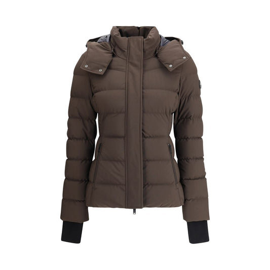 Moose Knuckles Brown Betta Down Slim Fit Hooded Puffer Jacket for Women