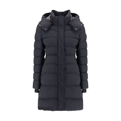Moose Knuckles Black Down Hooded 3/4 Length Puffer Coat