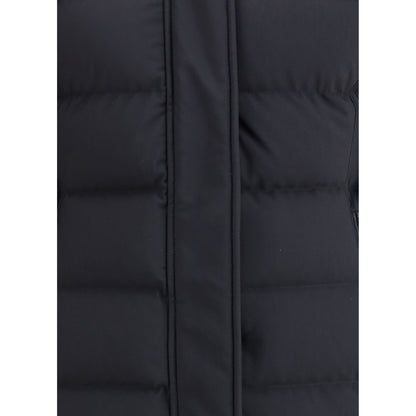 Moose Knuckles Black Down Hooded 3/4 Length Puffer Coat