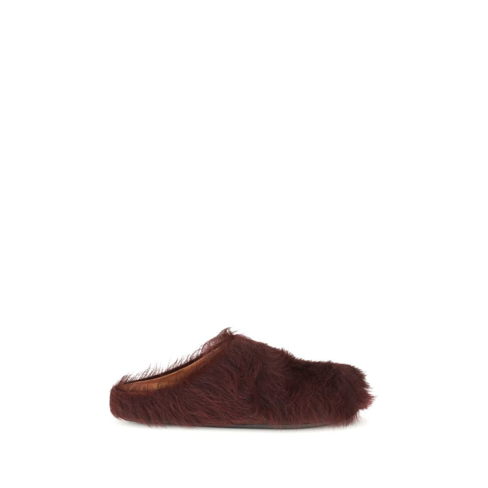 Marni Long-haired Calfskin Fussbett Mules
