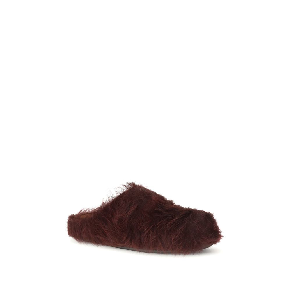 Marni Long-haired Calfskin Fussbett Mules