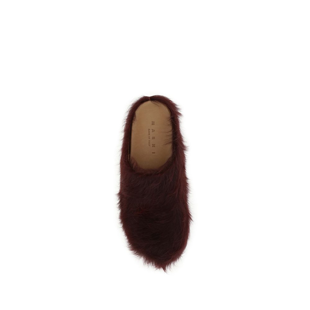 Marni Long-haired Calfskin Fussbett Mules