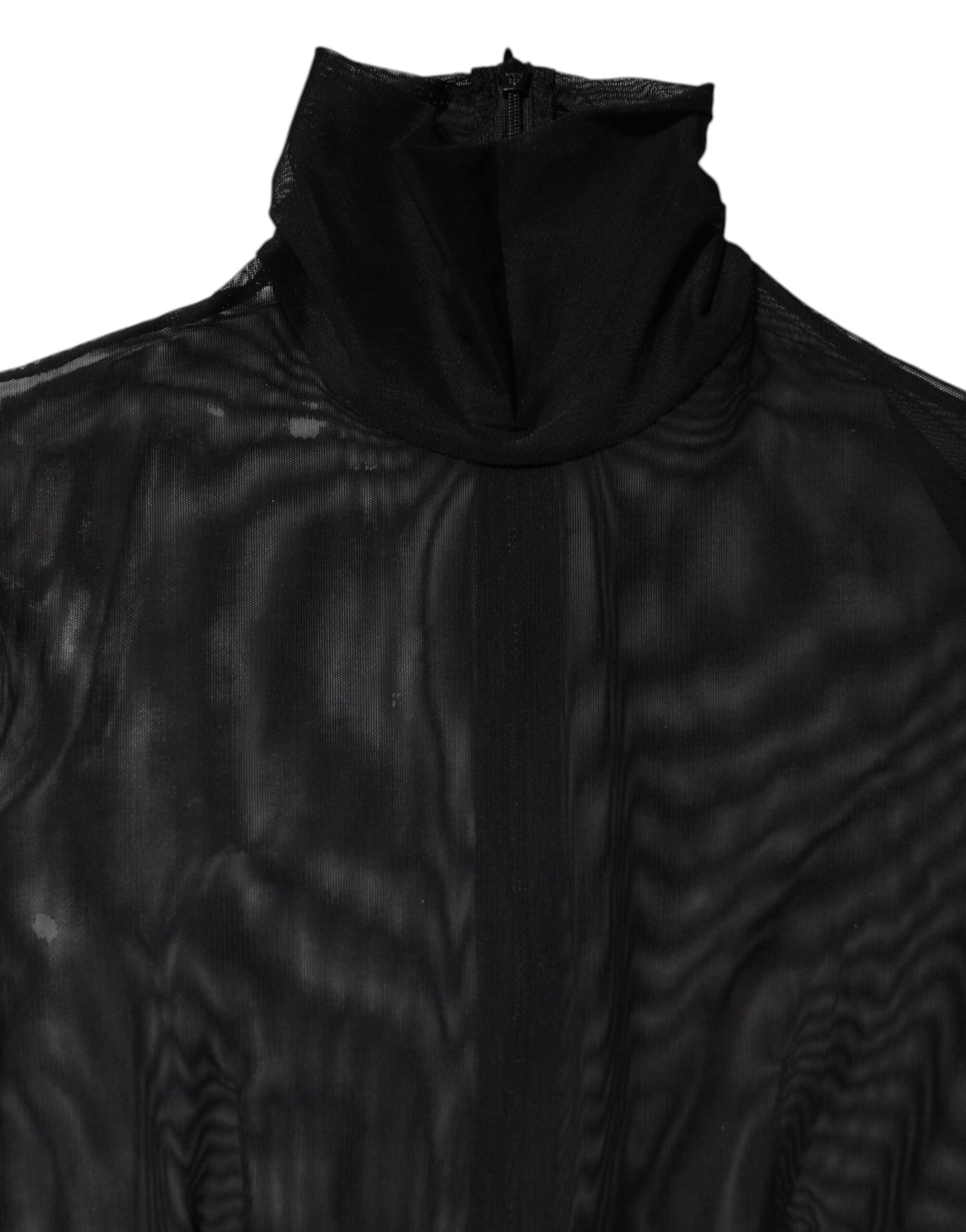 Dolce & Gabbana Black Sheer Mesh Long Sleeve Jumpsuit/Catsuit