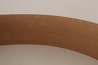 Dolce & Gabbana Brown Leather Gold Metal Oval Buckle Belt
