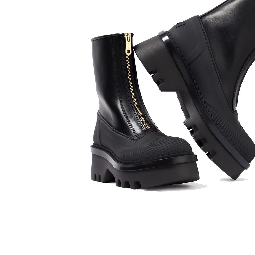 Chloé Black Raina Zip-Up Leather Boots