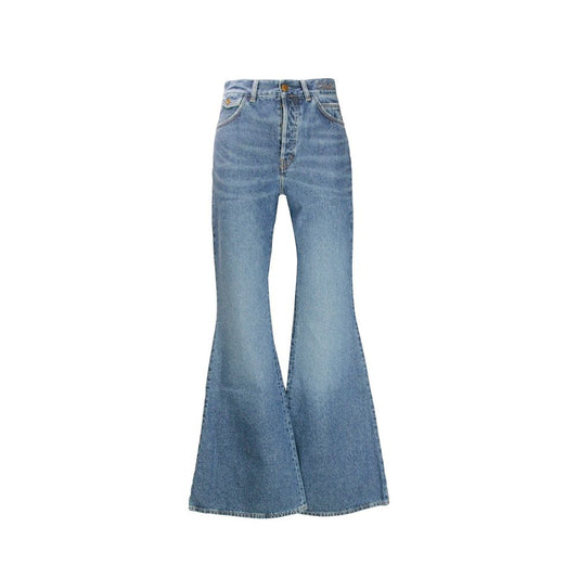 Chloé Blue Wide Leg Flared Denim Jeans