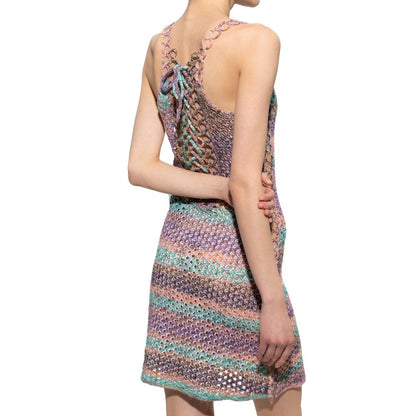 Chloé Multicoloured Crochet Mini Dress
