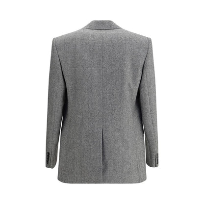 Saint Laurent Prince de Galles Wool Flannel Blazer