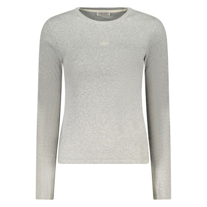 Guess Jeans Gray Cotton Long Sleeved T-Shirt Top for Women