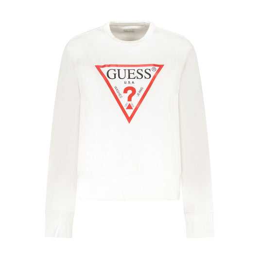 Guess Jeans White Cotton Sweater - Effortless Style Statement