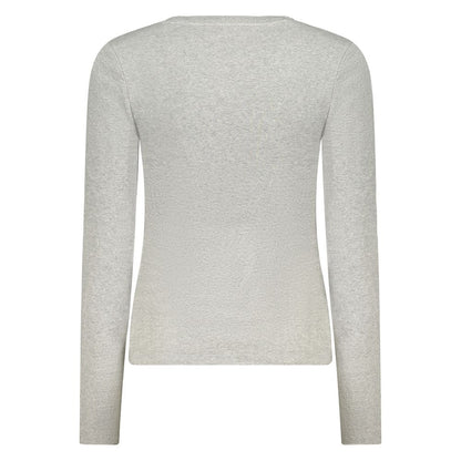 Guess Jeans Gray Cotton Long Sleeved T-Shirt Top for Women