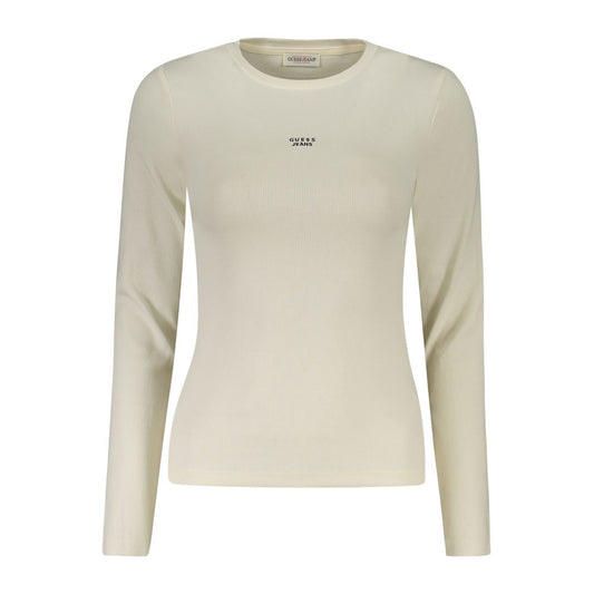 Guess Jeans White Cotton Long Sleeved Top for Women