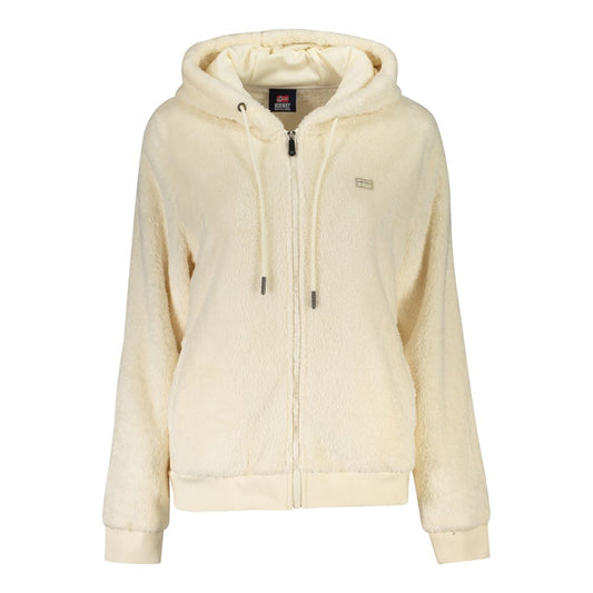 Norway 1963 White Zip Up Hooded Fleece Jacket for Women